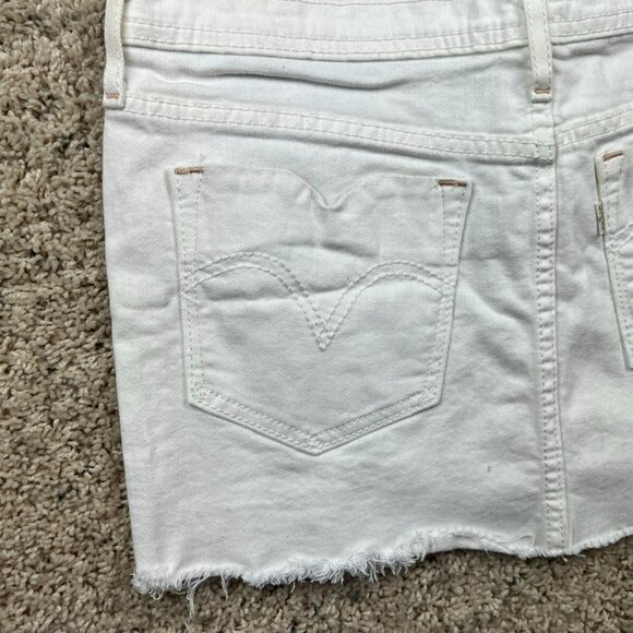 Levi's Womens Button Front Denim Skirt, White Size 29 Shirt Skirt Distressed - Picture 11 of 11